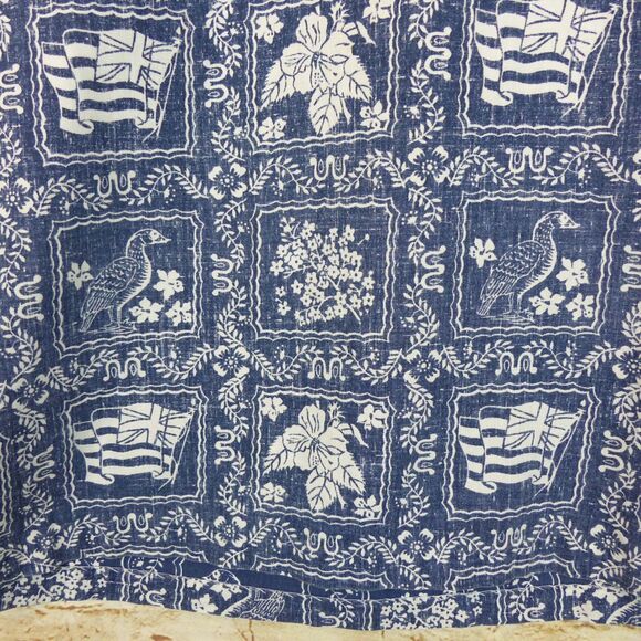 VTG 90s Reyn Spooner Lahaina Sailor Popover Men M Blue Denim Hawaiian Flag Beach - Picture 10 of 12